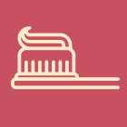 Minimalist toothbrush and toothpaste illustration