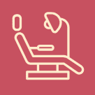 Dentist chair illustration in beige lines