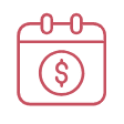 Calendar icon with dollar symbol
