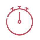 Red stopwatch icon on black background