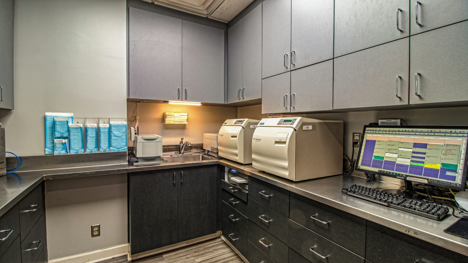 Dental office sterilization room
