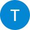 Letter T on blue background