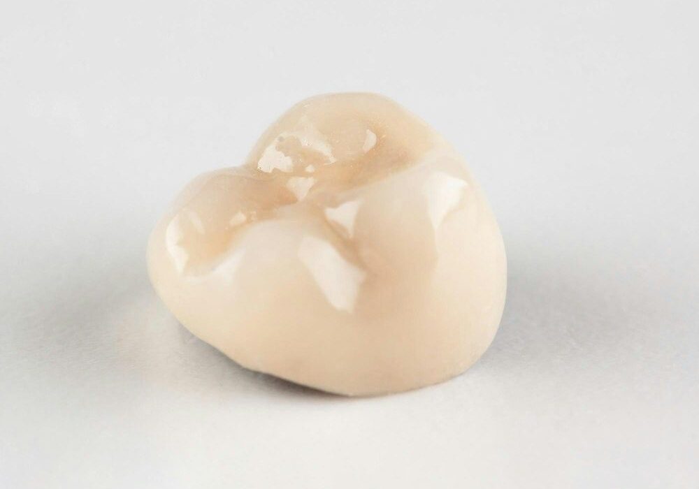 Single dental crown isolated